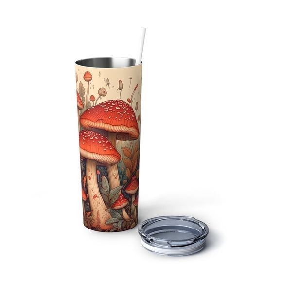 Mushroom 🍄 20oz Tumbler With Straw - Picture 4 of 9
